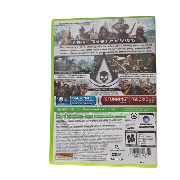 Assassin's Creed IV Black Flag Xbox 360 Game and Case - Picture 2 of 3